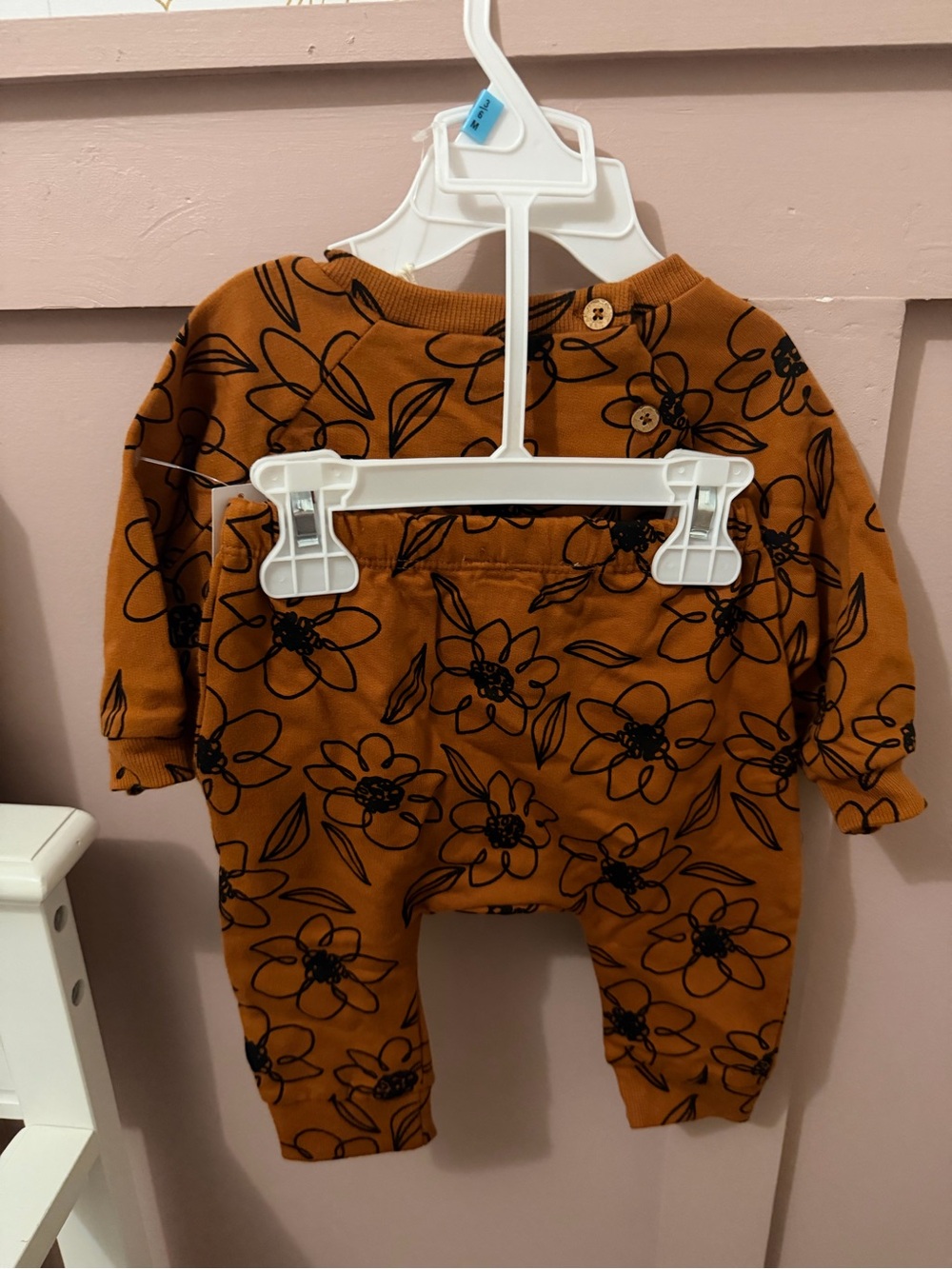 Jessica Simpson Infant Rust Floral Set - Picture 2 of 3